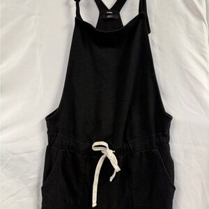 Monrow Black Sleeveless Jumpsuit with White Drawstring